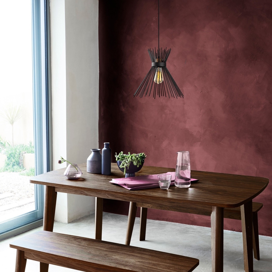 Κρεμαστό πολύφωτο KIRPI 1xE27/40W/230V μαύρο