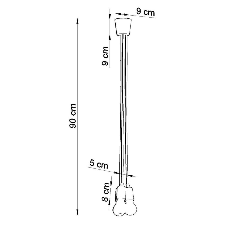 Κρεμαστό πολύφωτο με σύρμα DIEGO 3xE27/60W/230V κίτρινο
