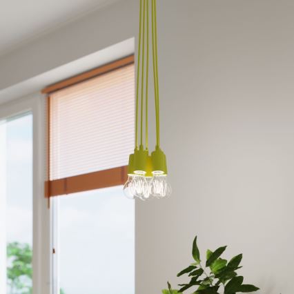 Κρεμαστό πολύφωτο με σύρμα DIEGO 3xE27/60W/230V κίτρινο