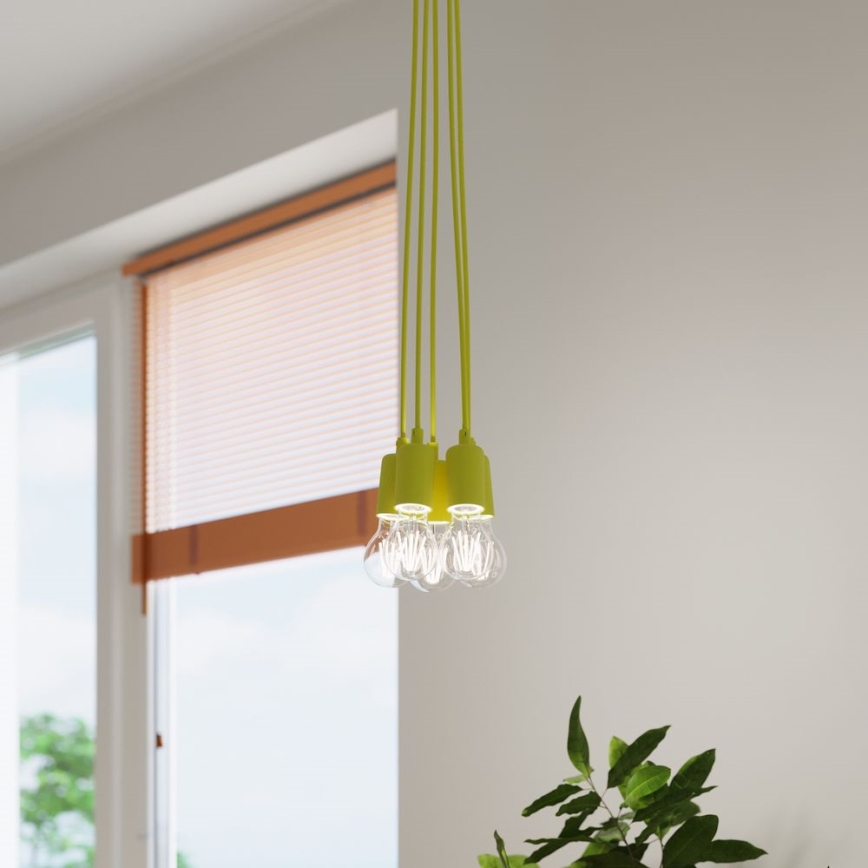 Κρεμαστό πολύφωτο με σύρμα DIEGO 3xE27/60W/230V κίτρινο