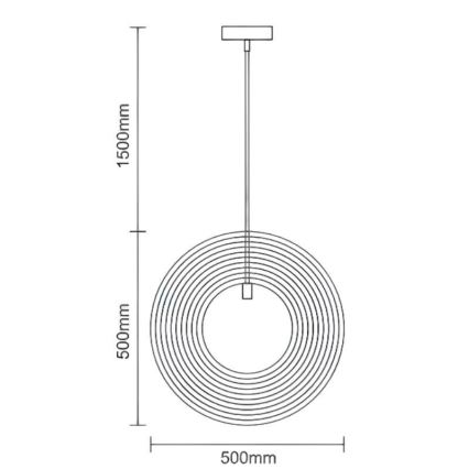 Κρεμαστό ξύλινο φωτιστικό με καλώδιο ανάρτησης 1xE27/60W/230V Ø 50 cm μασίφ/καπλαμάς/καουτσουκόξυλο