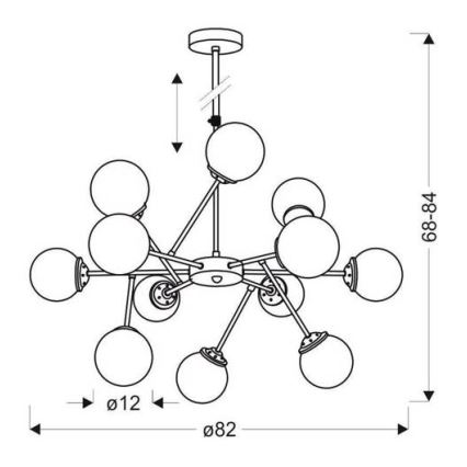 Κρεμαστός πολυέλαιος BEST 12xE14/40W/230V