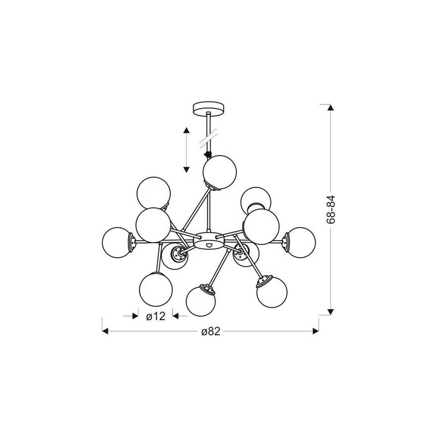 Κρεμαστός πολυέλαιος BEST 12xE14/40W/230V