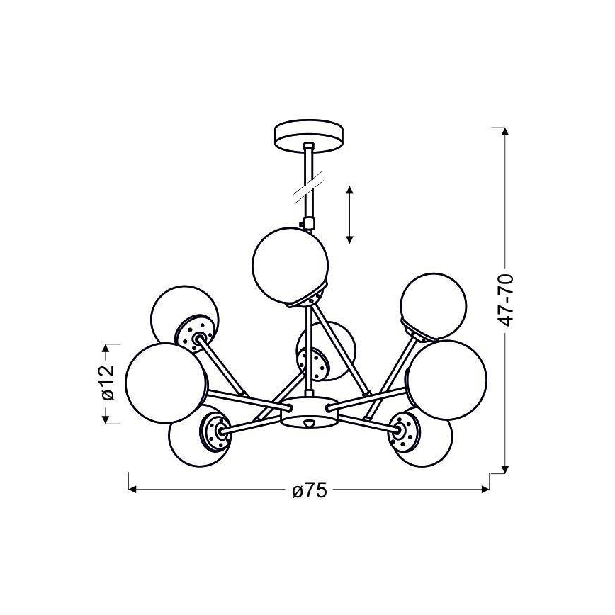 Κρεμαστός πολυέλαιος BEST 8xE14/40W/230V