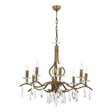 Κρεμαστός πολυέλαιος CLASSIC με αλυσίδα 8xE14/40W/230V, μπρονζέ