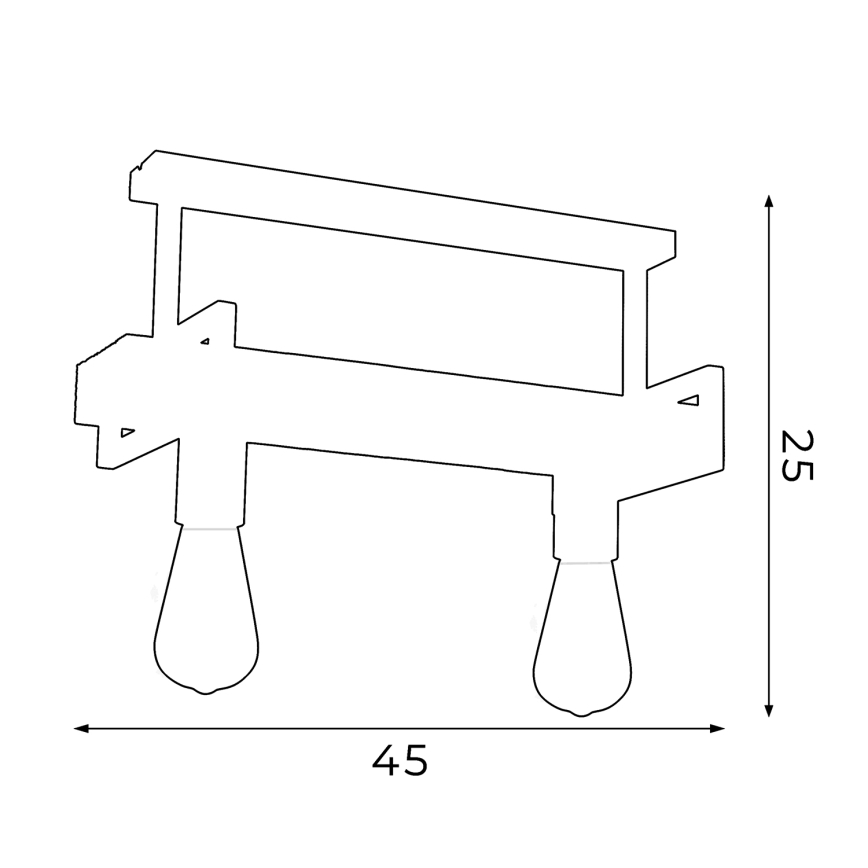 Κρεμαστός πολυέλαιος HARD 2xE27/60W/230V