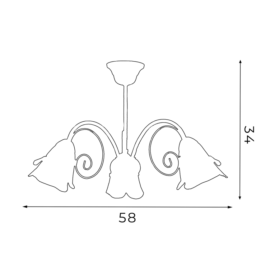 Κρεμαστός πολυέλαιος KOKARDA 3xE14/60W/230V