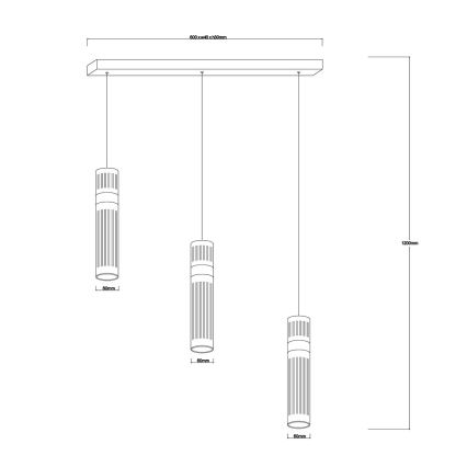 Κρεμαστός πολυέλαιος LED AMBIENTE με καλώδιο 3xLED/6W/230V 3000/4000/6000K χρυσός