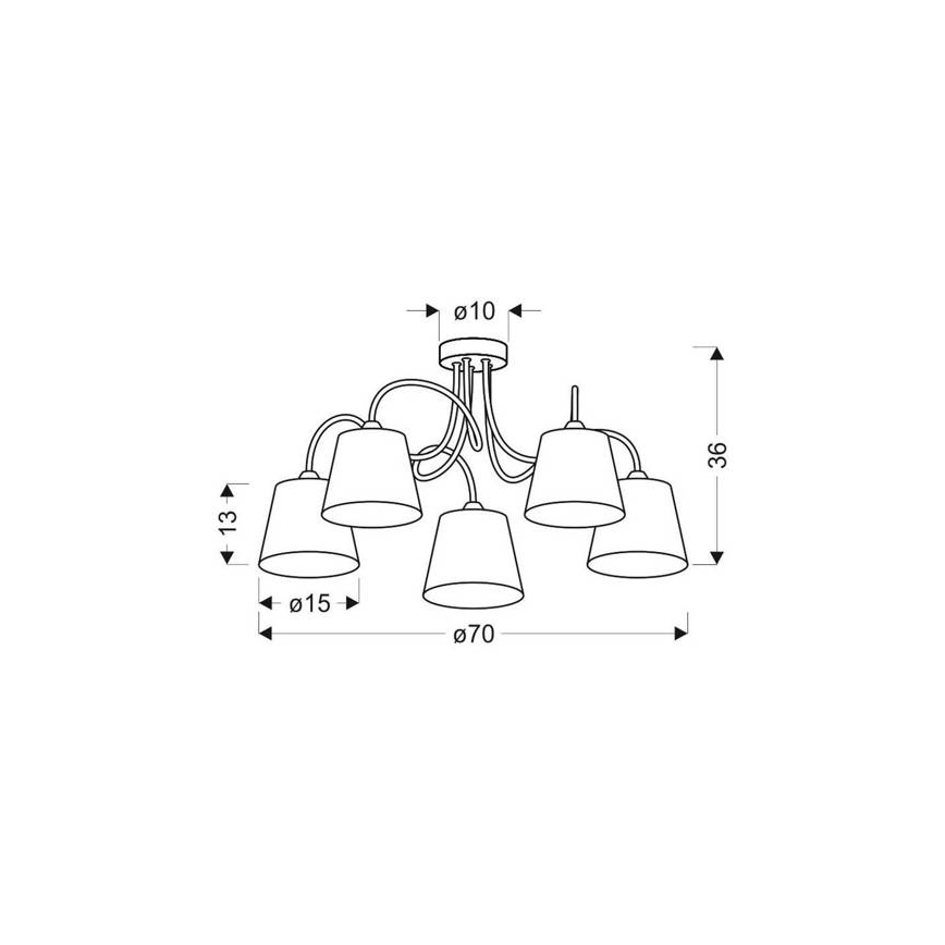 Κρεμαστός πολυέλαιος LUK 5xE14/40W/230V