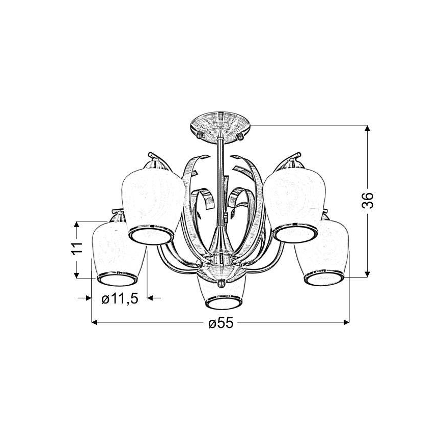 Κρεμαστός πολυέλαιος OPERA 5xE27/60W/230V