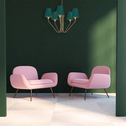 Κρεμαστός πολυέλαιος VICTORIA 5xE27/60W/230V πράσινο