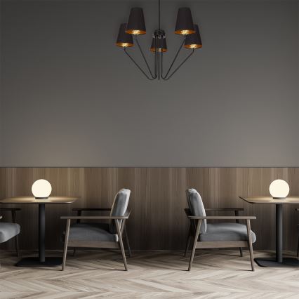 Κρεμαστός πολυέλαιος VICTORIA 5xE27/60W/230V μαύρο