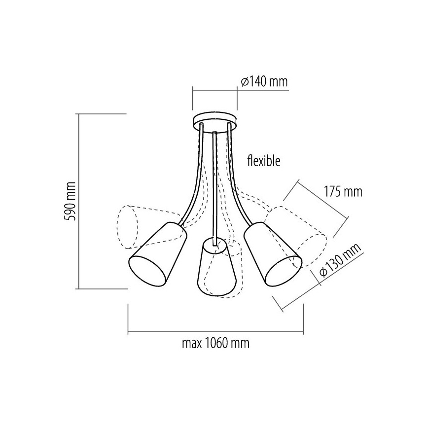 Κρεμαστός πολυέλαιος WIRE COLOUR 3xE27/60W/230V