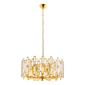 Κρεμαστός πολυέλαιος με αλυσίδα CRYSTALLINE, 6xE14/40W/230V, χρυσός