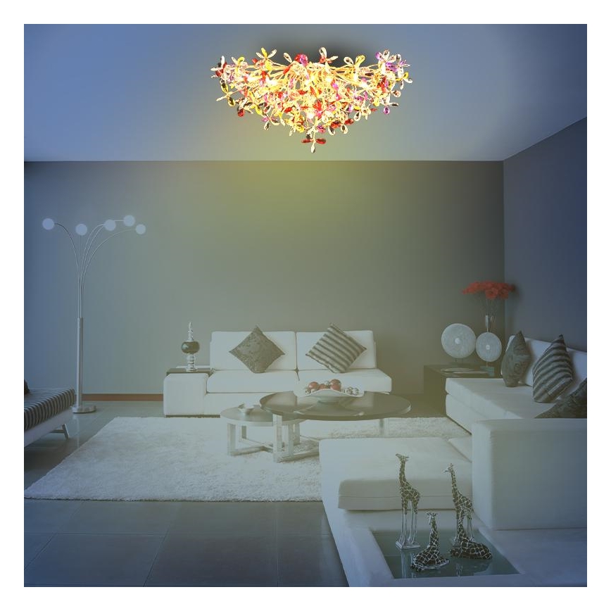 Κρυστάλλινη πλαφονιέρα οροφής 12xG9/40W/230V πολύχρωμη