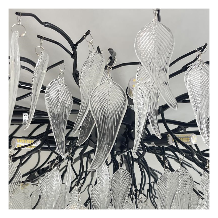 Κρυστάλλινη πλαφονιέρα οροφής 12xG9/40W/230V μαύρο