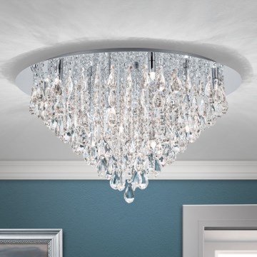 Κρυστάλλινο φωτιστικό οροφής CELESTE 12xG9/40W/230V διάμετρος 75 cm γυαλιστερό χρώμιο