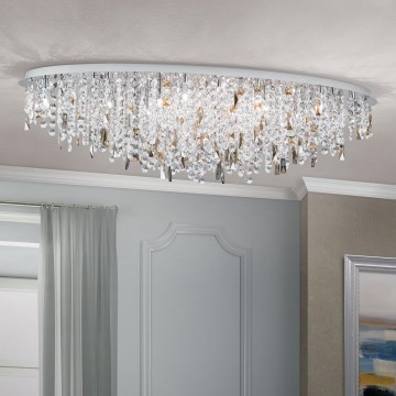 Κρυστάλλινο φωτιστικό οροφής CRYSTALRIVER 21xG9/40W/230V γυαλιστερό χρώμιο