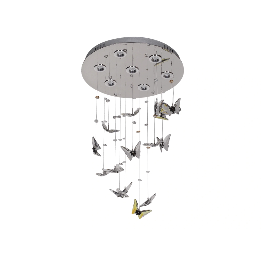 LED κρυστάλλινο φωτιστικό οροφής MURU LED/24W/230V Ø 40 cm γυαλιστερό χρώμιο + τηλεχειριστήριο