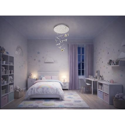 LED κρυστάλλινο φωτιστικό οροφής MURU LED/24W/230V Ø 40 cm γυαλιστερό χρώμιο + τηλεχειριστήριο
