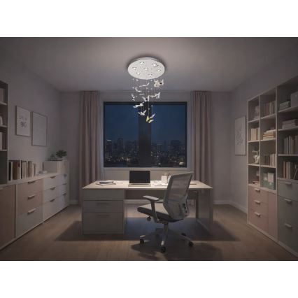 LED κρυστάλλινο φωτιστικό οροφής MURU LED/24W/230V Ø 40 cm γυαλιστερό χρώμιο + τηλεχειριστήριο