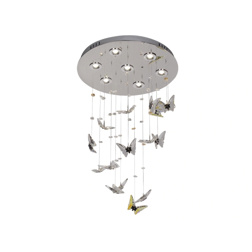 LED κρυστάλλινο φωτιστικό οροφής MURU LED/24W/230V Ø 40 cm γυαλιστερό χρώμιο + τηλεχειριστήριο