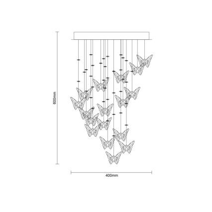 LED κρυστάλλινο φωτιστικό οροφής MURU LED/24W/230V Ø 40 cm γυαλιστερό χρώμιο + τηλεχειριστήριο