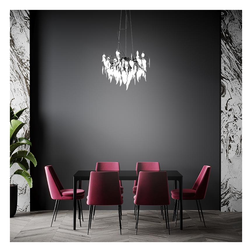 Κρυστάλλινο κρεμαστό φωτιστικό οροφής 10xG9/40W/230V μαύρο