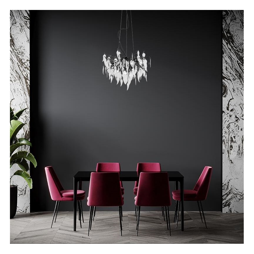 Κρυστάλλινο κρεμαστό φωτιστικό οροφής 10xG9/40W/230V μαύρο