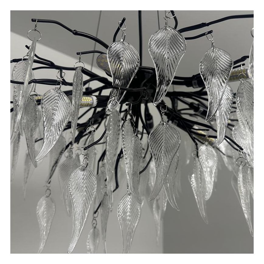 Κρυστάλλινο κρεμαστό φωτιστικό οροφής 10xG9/40W/230V μαύρο