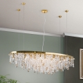 Κρυστάλλινο κρεμαστό φωτιστικό οροφής CRYSTALRIVER 21xG9/40W/230V χρυσό