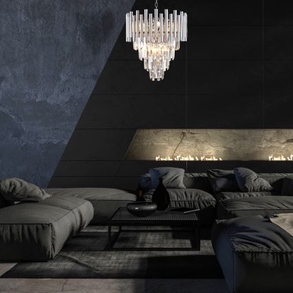 Κρυστάλλινο κρεμαστό φωτιστικό οροφής  MADISON 9xE14/40W/230V γυαλιστερό χρώμιο