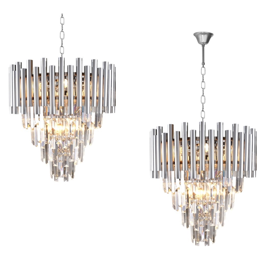 Κρυστάλλινο κρεμαστό φωτιστικό οροφής  MADISON 9xE14/40W/230V γυαλιστερό χρώμιο