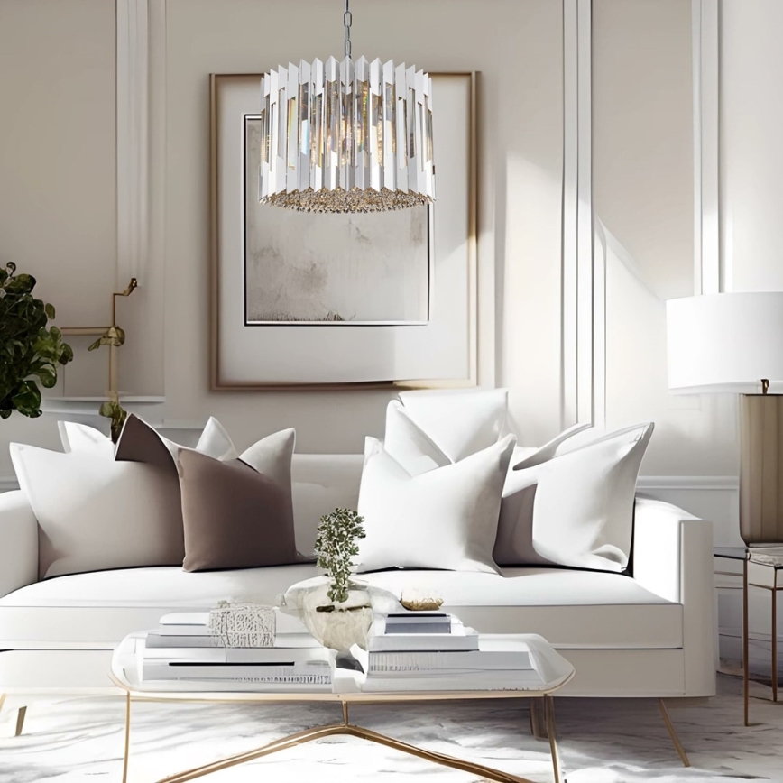 Κρυστάλλινο κρεμαστό φωτιστικό οροφής  RITZ 7xE14/40W/230V γυαλιστερό χρώμιο