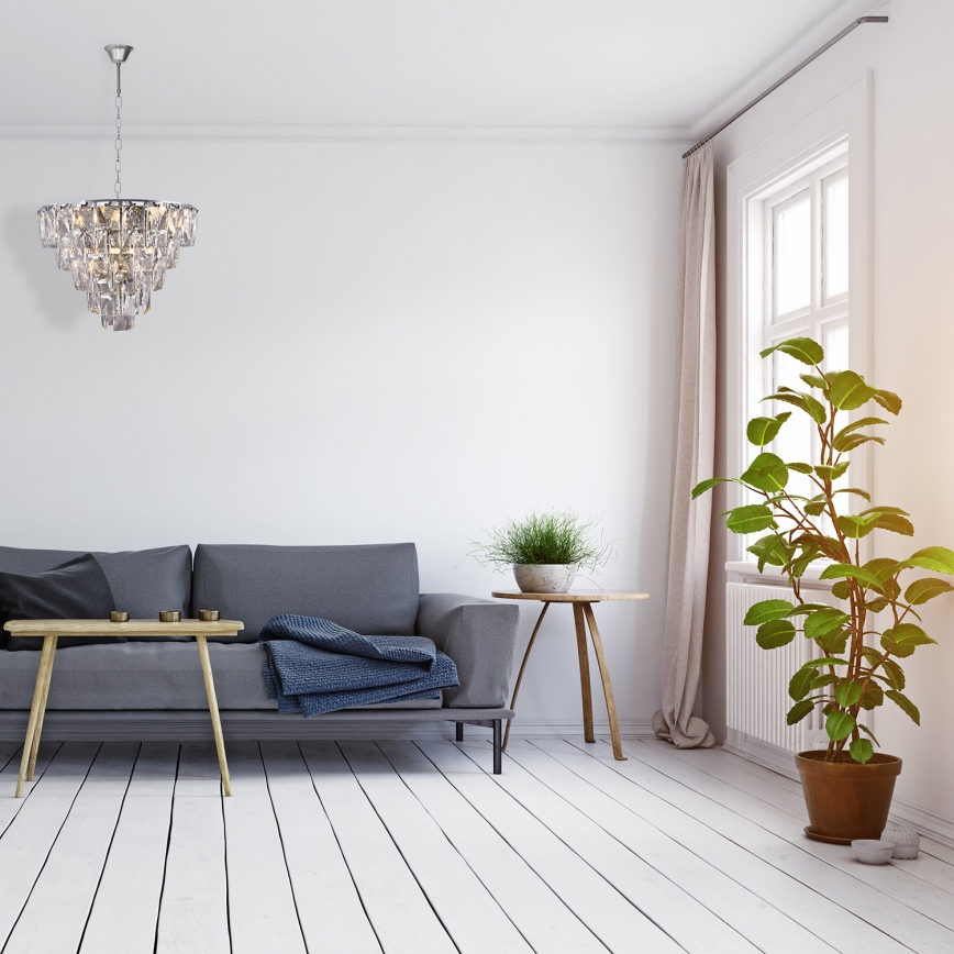 Κρυστάλλινο πολύφωτο με αλυσίδα CHELSEA 6xE14/40W/230V