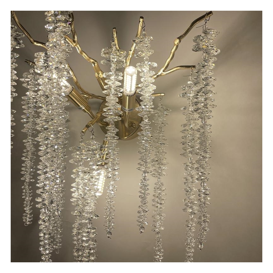 Κρυστάλλινο επιτοίχιο φωτιστικό 3xG9/40W/230V Ροζ χρυσό