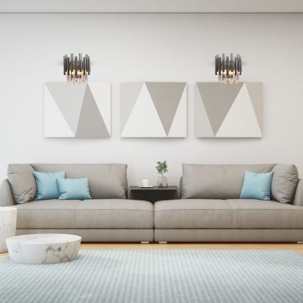 Κρυστάλλινο επιτοίχιο φωτιστικό MADISON 2xE14/40W/230V γυαλιστερό χρώμιο