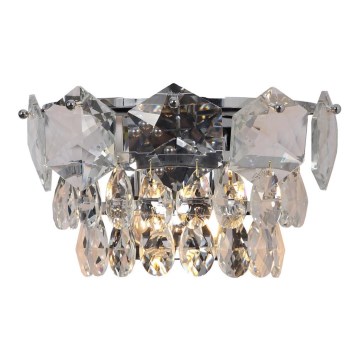 Κρυστάλλινο επιτοίχιο φωτιστικό SELENA 2xE14/40W/230V γυαλιστερό χρώμιο