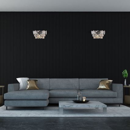 Κρυστάλλινο επιτοίχιο φωτιστικό SELENA 2xE14/40W/230V γυαλιστερό χρώμιο