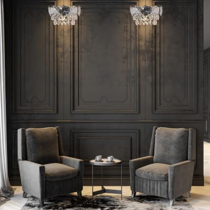 Κρυστάλλινο επιτοίχιο φωτιστικό SELENA 2xE14/40W/230V γυαλιστερό χρώμιο