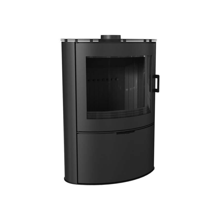 Kratki - Ξυλόσομπα από ατσάλι με αυτόματο κλείσιμο πόρτας 10kW 150 mm μαύρο