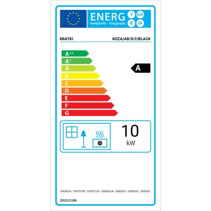 Kratki - Ξυλόσομπα από ατσάλι με αυτόματο κλείσιμο πόρτας 10kW 150 mm μαύρο