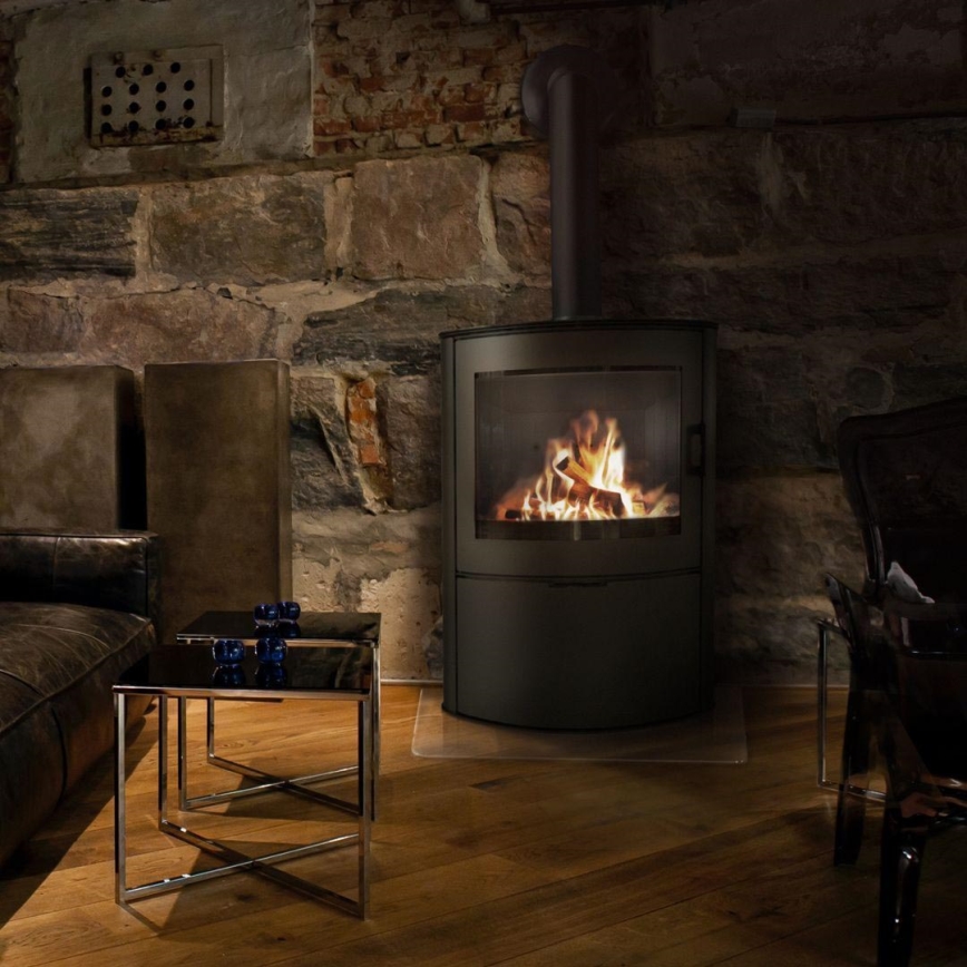 Kratki - Ξυλόσομπα από ατσάλι με αυτόματο κλείσιμο πόρτας 10kW 150 mm μαύρο