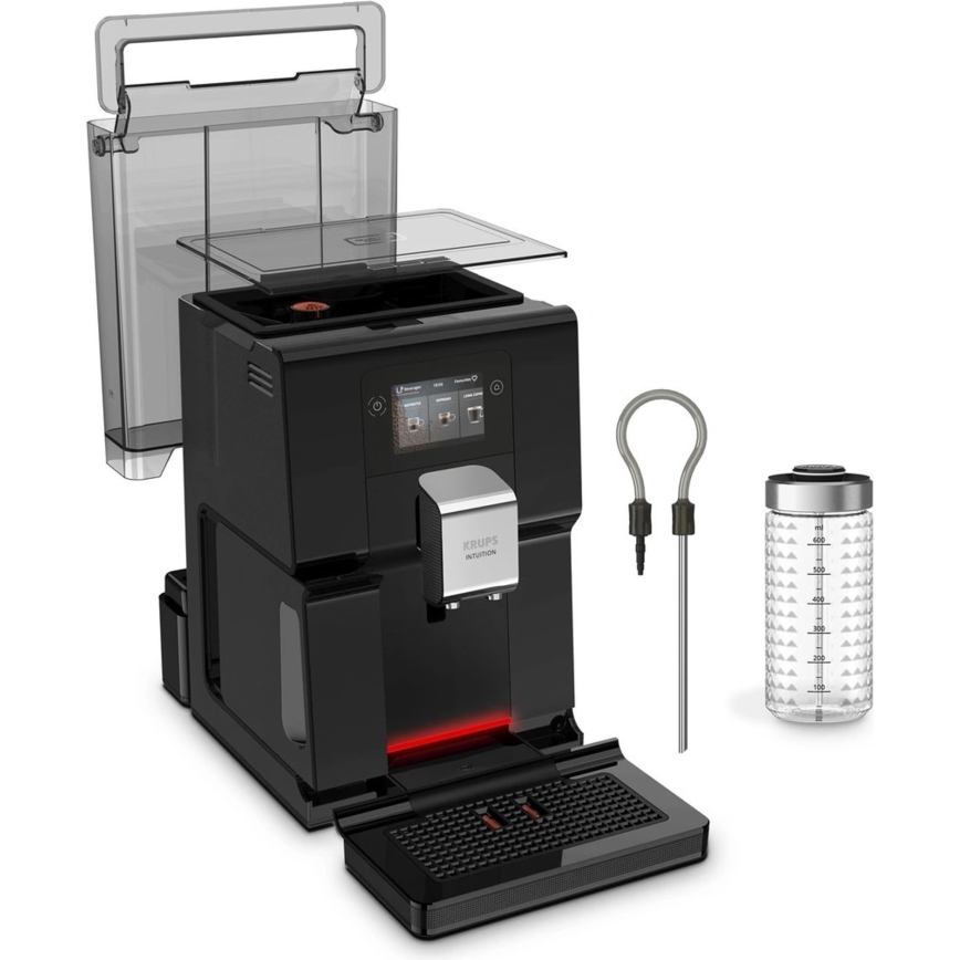 Krups - Αυτόματη καφετιέρα με κανάτα γάλακτος INTUITION PREFERENCE 1450W/230V μαύρο