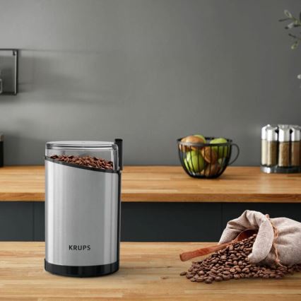 Krups - Hλεκτρικός μύλος καφέ 85g FAST-TOUCH 200W/230V ματ χρώμιο
