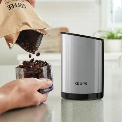 Krups - Hλεκτρικός μύλος καφέ 85g FAST-TOUCH 200W/230V ματ χρώμιο