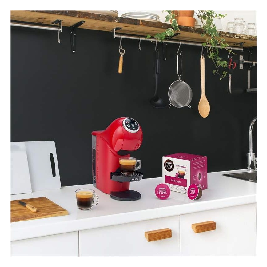 Krups - Καφετιέρα για κάψουλες NESCAFÉ DOLCE GUSTO GENIO S PLUS 1500W κόκκινο