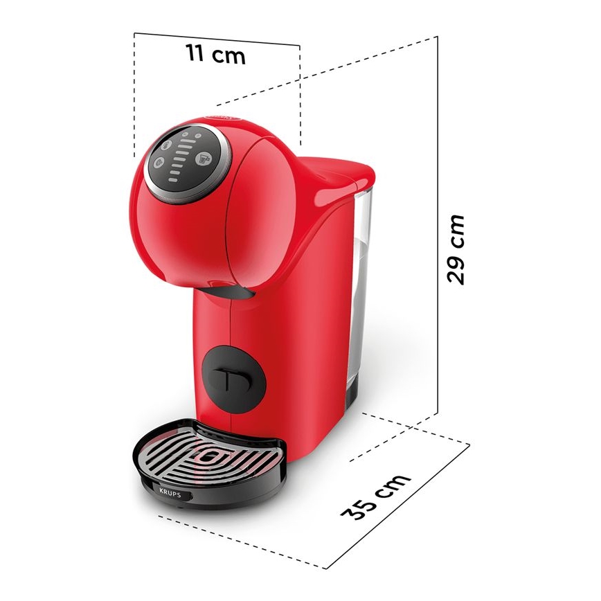 Krups - Καφετιέρα για κάψουλες NESCAFÉ DOLCE GUSTO GENIO S PLUS 1500W κόκκινο