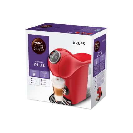 Krups - Καφετιέρα για κάψουλες NESCAFÉ DOLCE GUSTO GENIO S PLUS 1500W κόκκινο