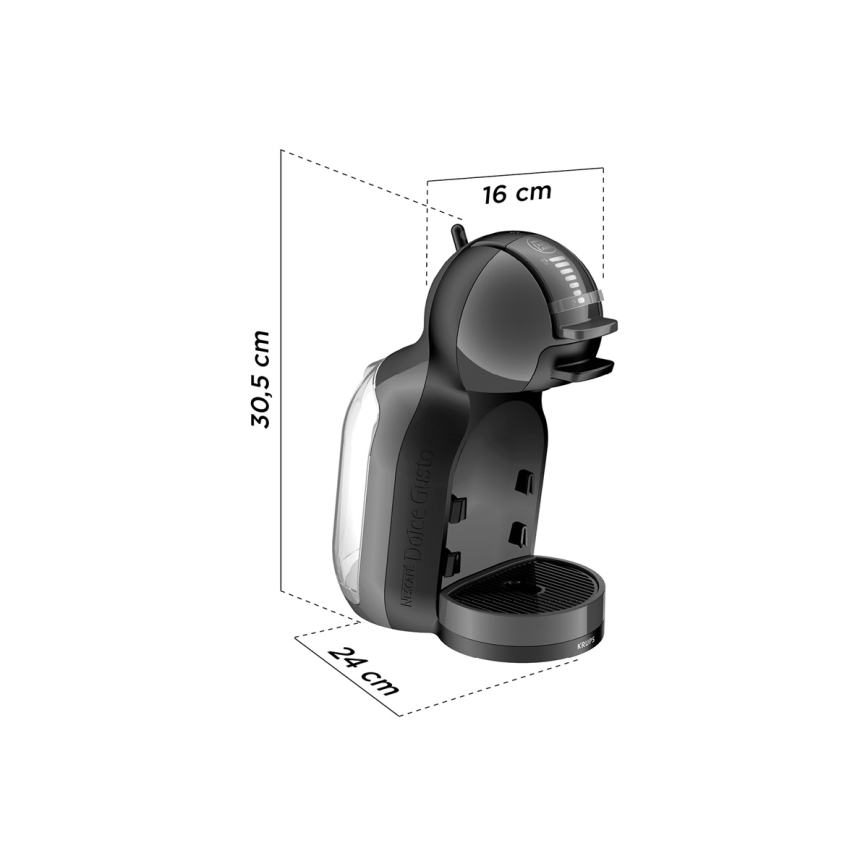 Krups - Καφετιέρα για κάψουλες NESCAFÉ DOLCE GUSTO MINI ME 1500W ανθρακί